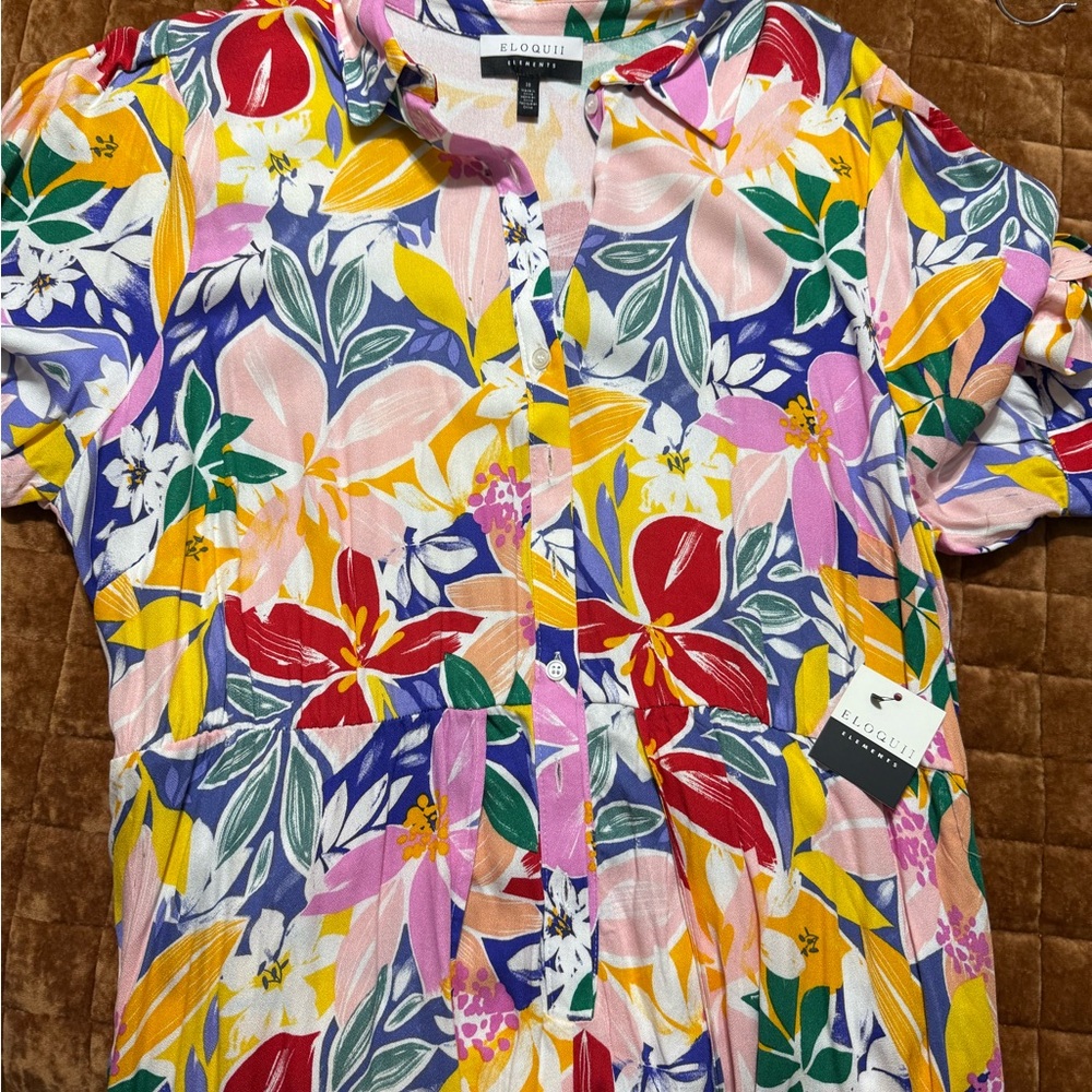 Eloquii Multicolor Floral Dress NWT